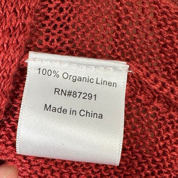 johnny was calme | rust orange sheer fringe knit boho poncho sz XS/S - Picture 8 of 9